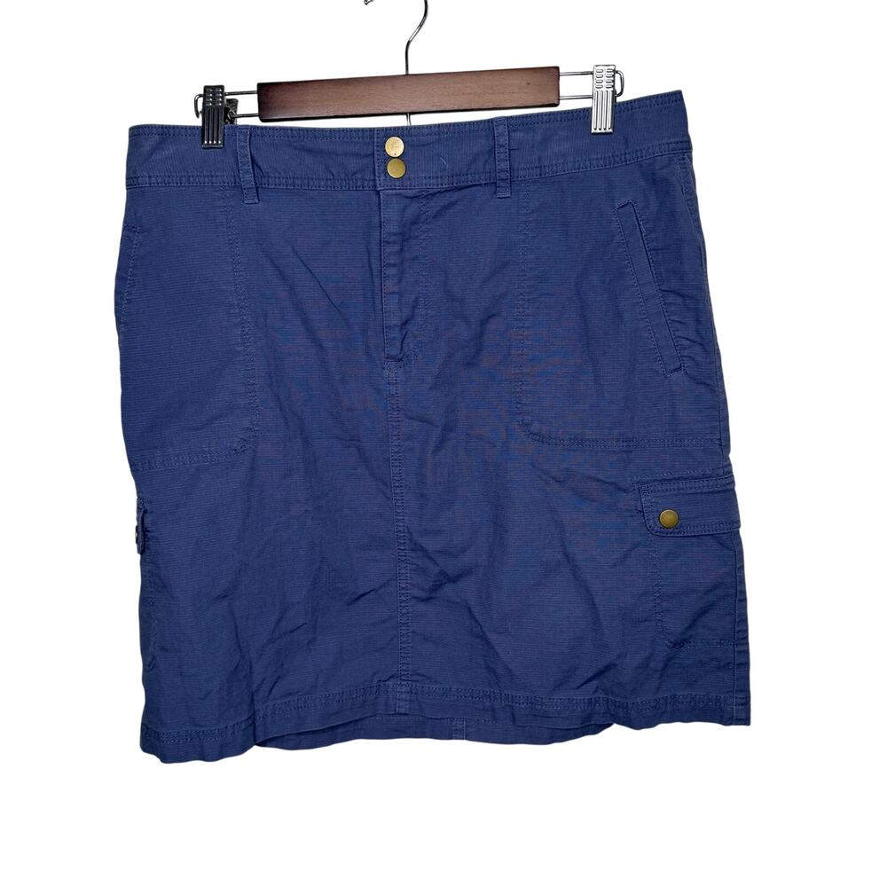 L.L. Bean Favorite Fit Cargo Skirt Size‎ 12 Regular Blue Cotton Blend Pockets